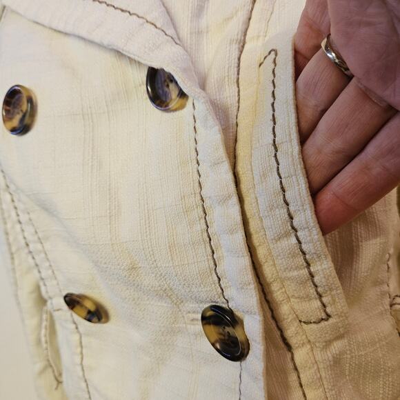 Bandolino White Blazer Jacket Size 8 Women's Button Front Boho Western - Picture 3 of 10